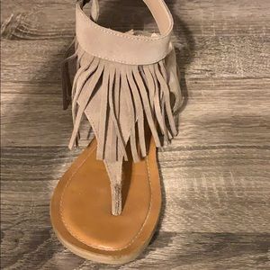 Tan Fringe Sandals